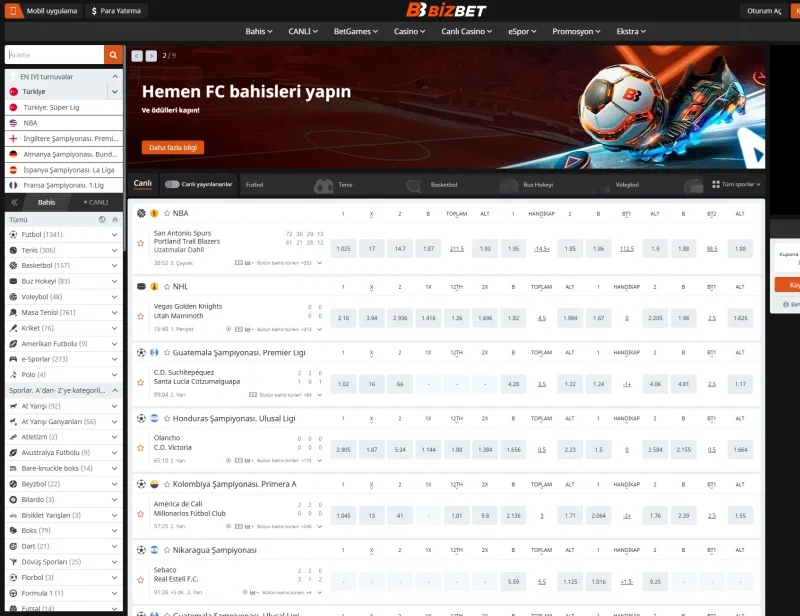 Bizbet ekran görüntüsü