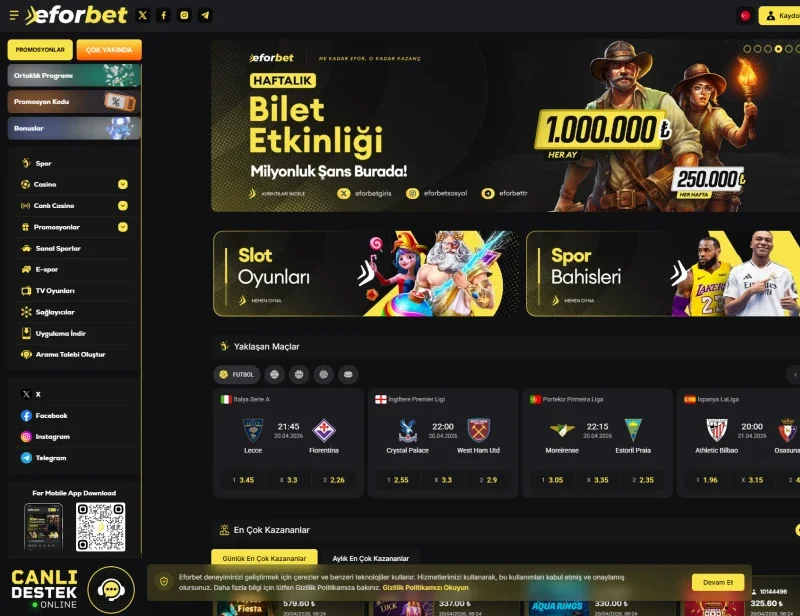 Eforbet ekran görüntüsü