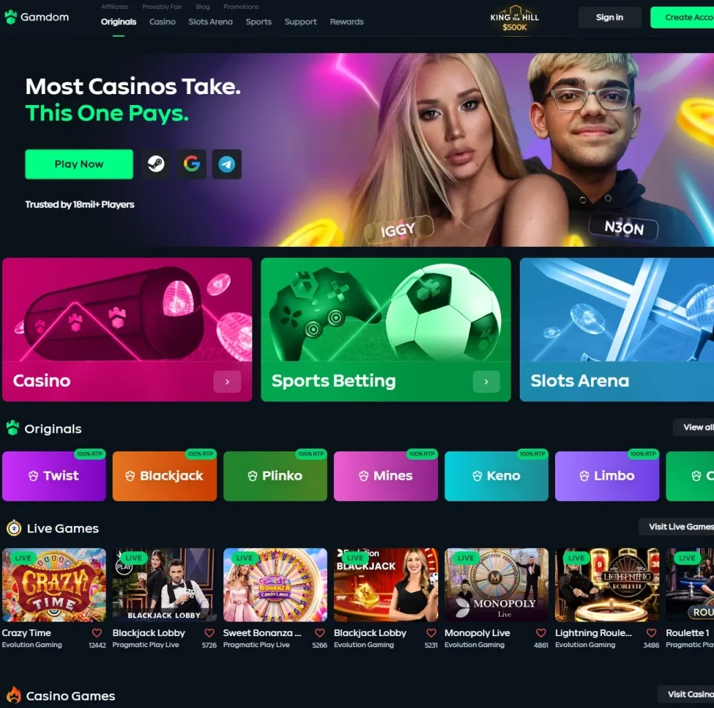 Gamdom ekran görüntüsü