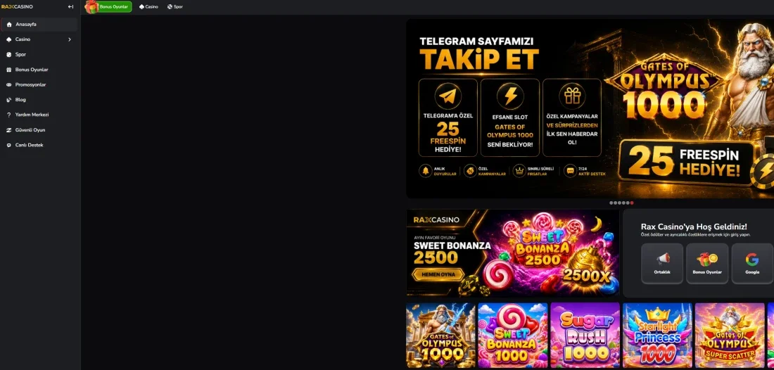 Rax Casino ekran görüntüsü