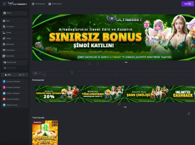 Ultimabet ekran görüntüsü