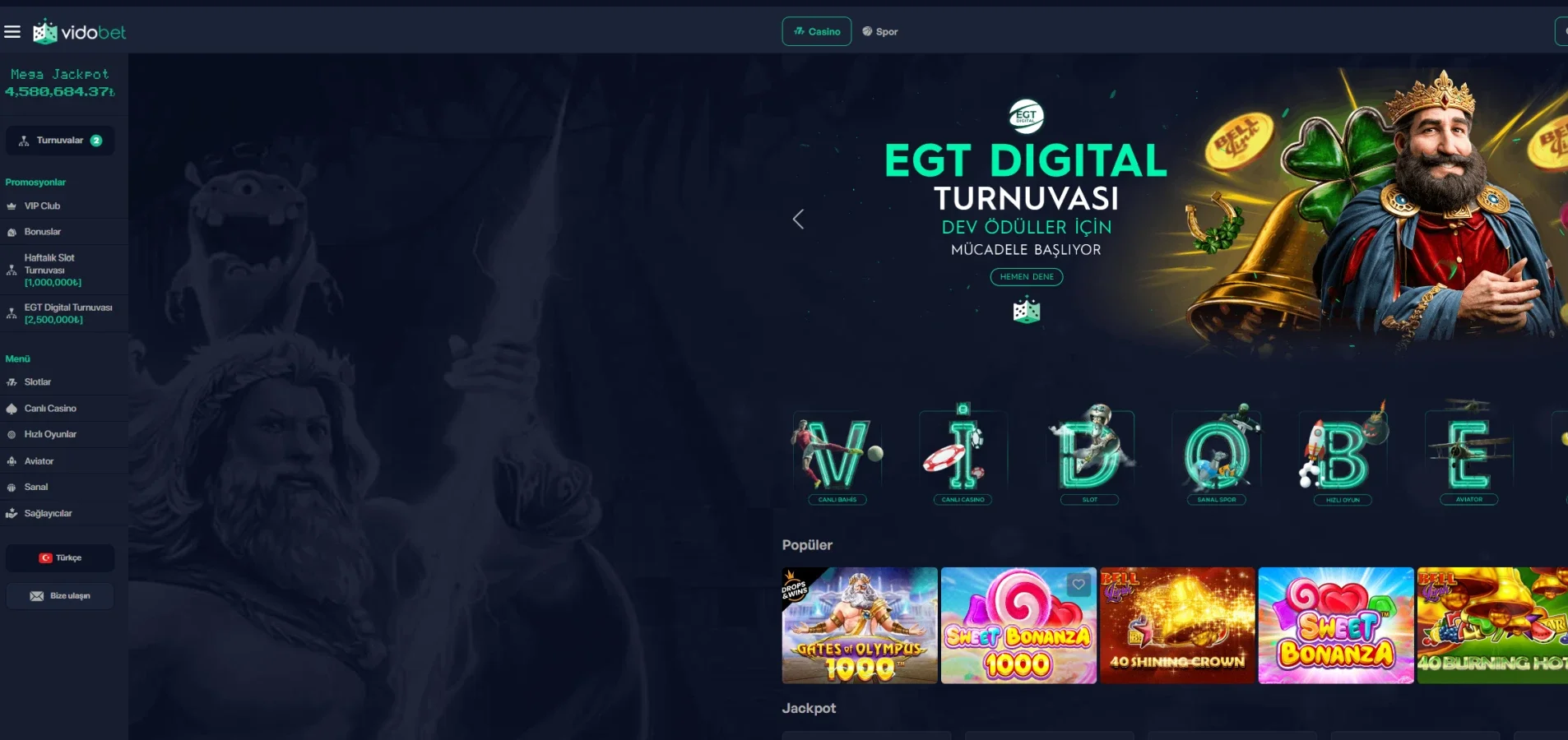 Vidobet ekran görüntüsü